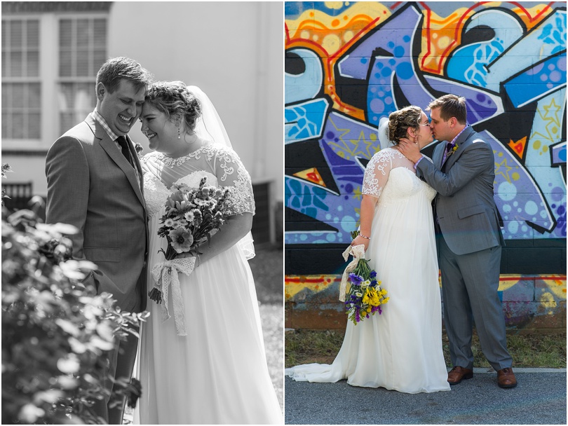downtown decatur bride and groom portraits