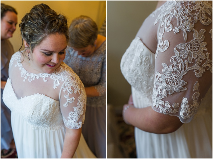 illusion neckline lace chiffon dress from david's bridal
