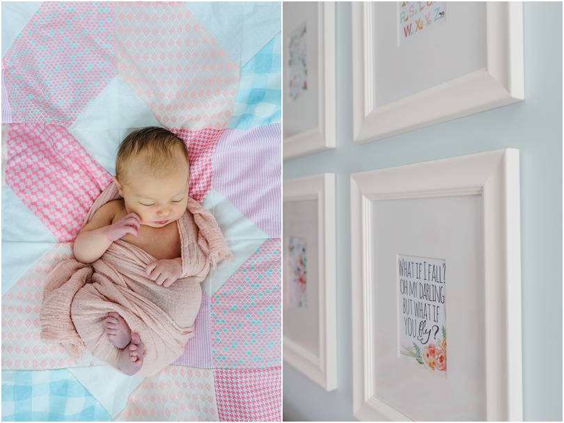 handmade baby girl quilt for nursery