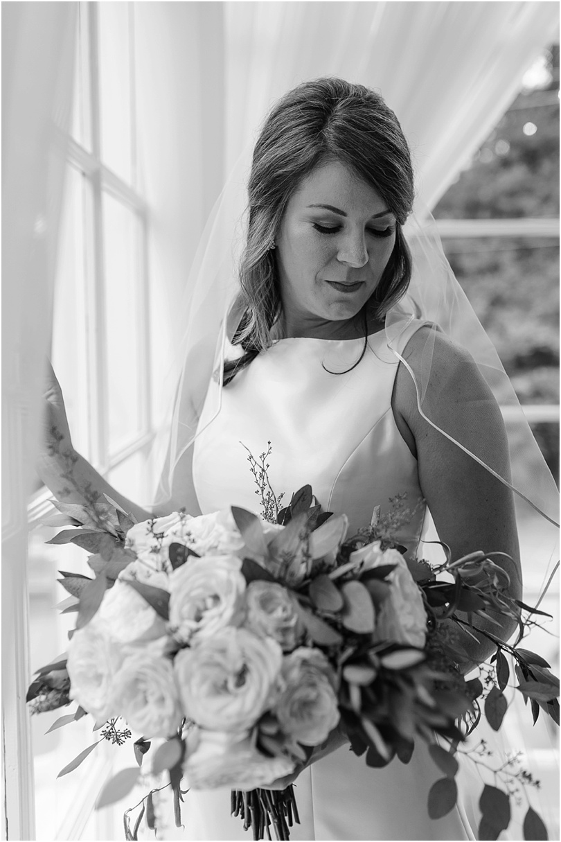 authentic bridal portrait in black and white