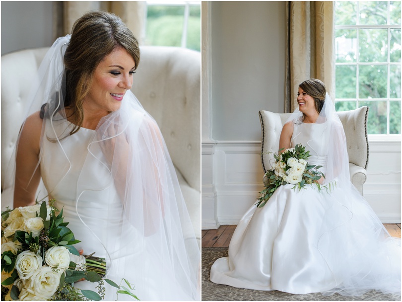 bride portraits for a summer wedding at the estate on piedmont