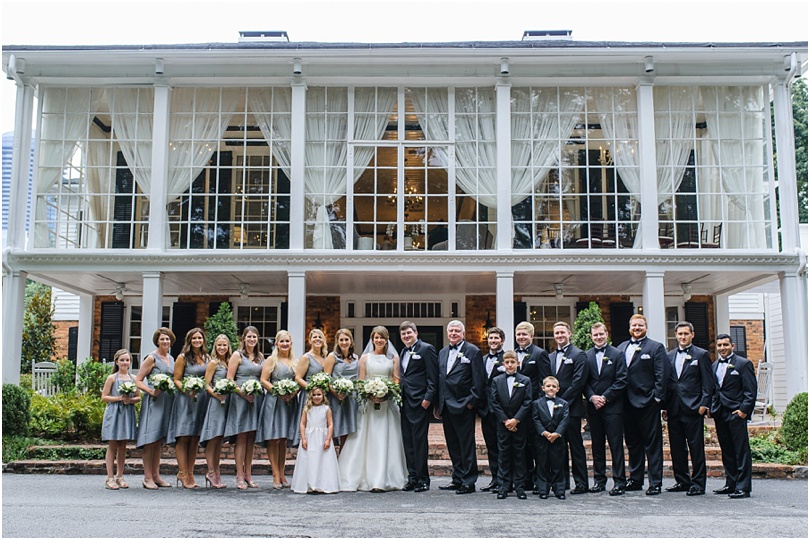 black tie wedding with the full wedding party